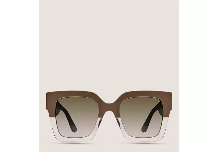 TWO-TONE OVERSIZED SQUARE SUNGLASSES