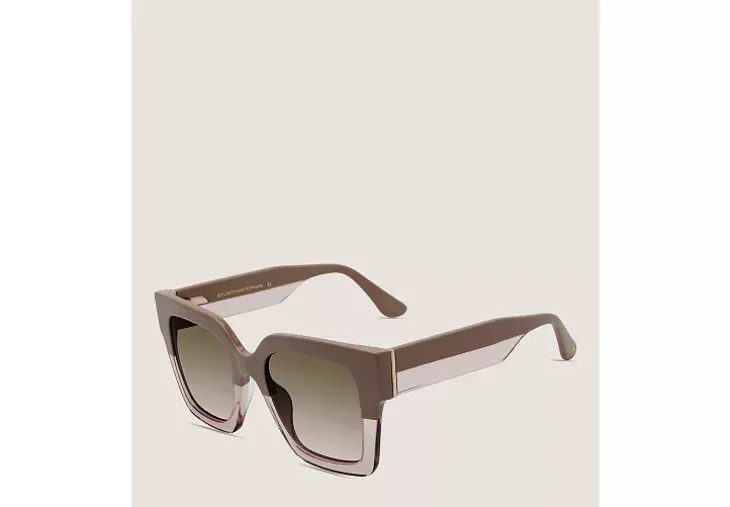 TWO-TONE OVERSIZED SQUARE SUNGLASSES